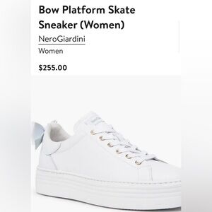 Nero Giardini Women's bow leather Sneakers Retail $255!